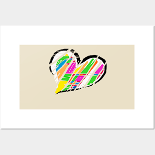 Multicolor heart Posters and Art